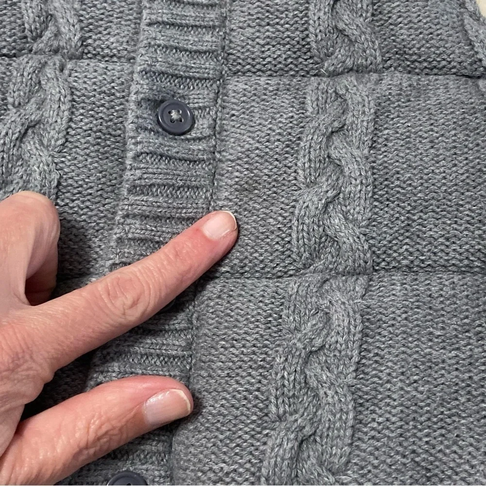 JANIE AND JACK / Gray Cable Knot Puffer Vest Size 18-24 months